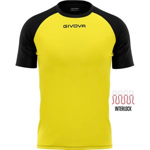 Givova - Capo - Sportshirt - Geel - Korte Mouwen - Vochtafvoerend Materiaal