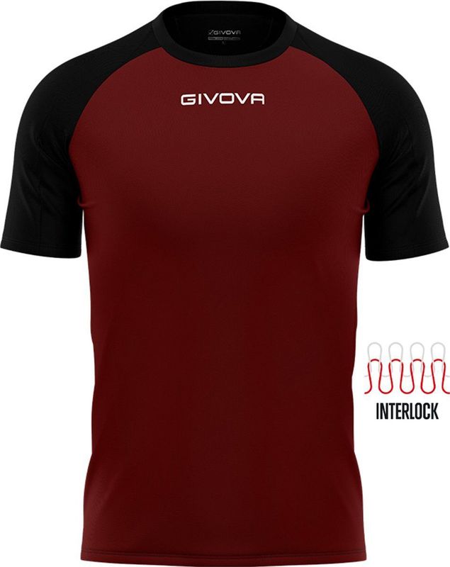Givova - Capo - Sport T-shirt - Granat - Korte Mouwen