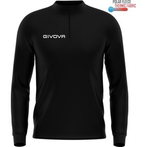 Givova - Maglia - Sport Sweatshirt - Zwart - Met Stand-up Kraag en 1/2 Zip