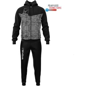 GIVOVA Visa MELANGE overall met capuchon fleece zwart/donkergrijs Tg. S