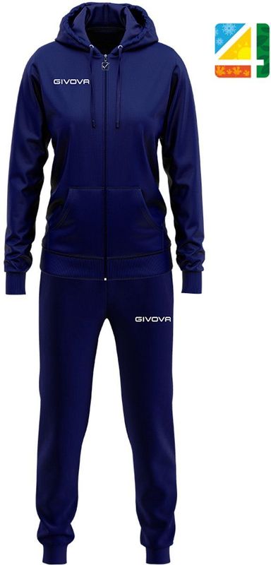 Givova - Trainingspak - Zwart - 100% Polyester - Hooded Jacket met Rits