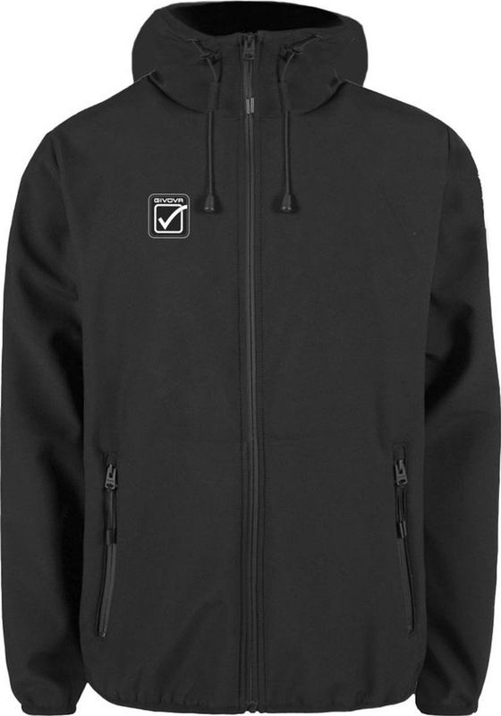 Unisex givova softshell jas zwart 3xl - winddicht & ademend