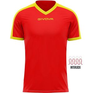 Sports t-shirt givova revolution red-yellow