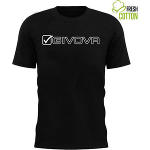 Givova Mondo Black Cotton T-Shirt 4xl Männer