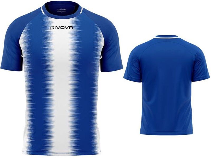 Sports t-shirt givova stripe royal-white