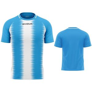 Givova - Stripe Sport T-shirt - Sky-Wit - Ademend Katoen