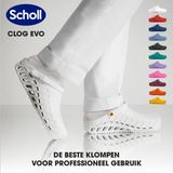 Scholl - Dames Clog Evo - Schoen - Wit - Geperforeerd Bovenmateriaal