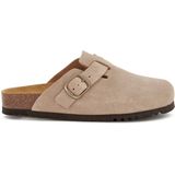 SCHOLL FAE NEW Suede SA Womens Dark Beige FALSO Clogs Dark Beige