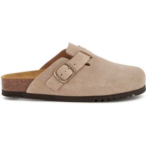 SCHOLL FAE NEW Suede SA Womens Dark Beige FALSO Clogs Dark Beige