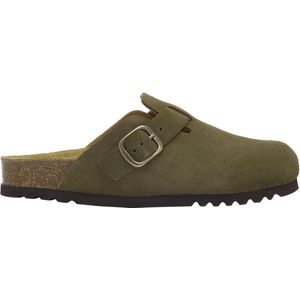 Scholl Fae New Suede Khaki Clogs Dames