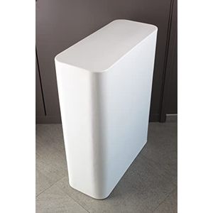 Kloris Rechthoekige standaard voor zachte tafel, receptie, bureau, aanrecht, polyethyleen, 70 x 30 cm, hoogte 90 cm, wit, gemaakt in Italië