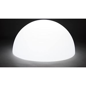Design tuinlamp halve bal diameter 45 cm model Baby Moon 45 met LED RGB batterij en afstandsbediening
