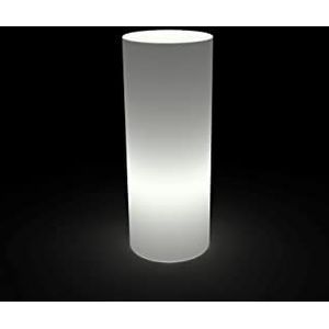 Cilindrische zuil Sweet tafel hoogte 90 cm diameter 35 cm neutraal witte kleur met stroomkabel, lamp inbegrepen. IP65 Made in Italy