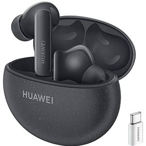 HUAWEI FreeBuds 5i, iOS, Android en Windows, Bluetooth 5.2 draadloze hoofdtelefoon, Hi-Res-audio, 3 ANC-modi, tot 28 uur looptijd, touch-bediening, IP54, verbinding met 2 apparaten, zwart + AP52