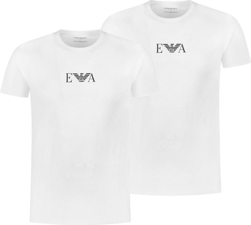 Emporio Armani - Basis 2-pack Ronde Hals T-shirts Wit