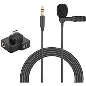 [Drone-onderdelen] 3,5 mm adapter voor DJI Osmo Pocket Mini Lavalier Clip Microfoon Mic Audio Adapter voor Osmo Action Extension Camera Accessoires [Eenvoudig te installeren] (kleur: lang voor