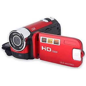 Digitale Camcorder, Full HD 270 ° Rotatie 1080P 16X High Definition Video DV Camera Professionele Opname Videocamera voor Home Party Outdoor Picknick Camping(Rood)