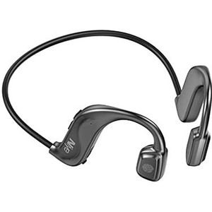 Bone Conduction Draadloze Bluetooth 5.0Open Ear Hoofdtelefoon, Lichtgewicht en Comfortabele Waterdichte Verbeterde Versie Sport Headset met Microfoon, Zwart, Rood, voor Fietsen En Running Gym, Zwart