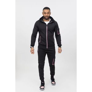 Zayne Milano - Heren Joggingspak - Zwart met Bies - Trainingspak - Style-Italië