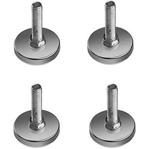 Stelhoek, 4-delige aluminium zware steunvoet, verstelbaar, verhoogde schokabsorptie, robuust, tafel/stoel/kast/bank, medium verstelbare beennivellering