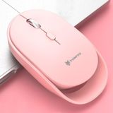 XUNSVFOX XYH60 1600 DPI 6-KEYS LADING MUTE DRAADIGE MICE  Kleur: 2.4G + Bluetooth Pink