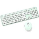 Mofii zoete draadloze toetsenbord en muis set meisjes punk toetsenbord kantoor set  kleur: witte groene gewone versie