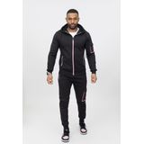 Zayne Milano - Heren Joggingspak - Zwart met Bies - Trainingspak