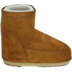 Moon Boot, Schoenen, Dames, Bruin, 39 EU, Suède, Debossed Logo Icon Lage Laarzen