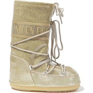 Moon Boot, Gouden Waterdichte Icon Platte Schoenen Beige, Dames, Maat:39 EU