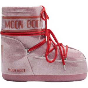 Moon Boot, Lage Glitterlaarzen Roze, Dames, Maat:36 EU