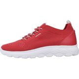 Geox - Spherica - Dames Sneaker - Rood - Textiel en Leer