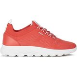 Geox - Spherica - Dames Sneaker - Rood - Textiel en Leer