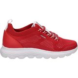 Geox - Spherica - Dames Sneaker - Rood - Textiel en Leer