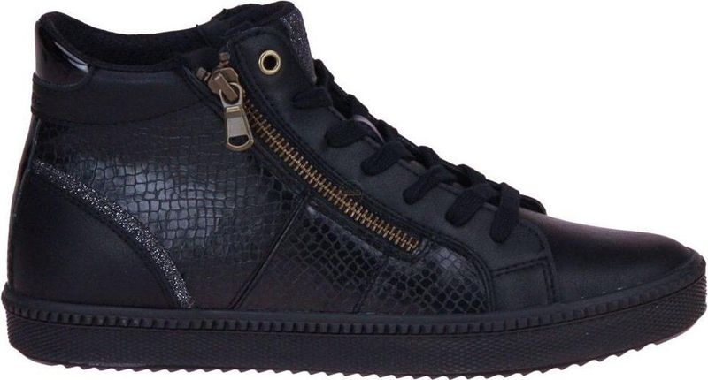 Geox - BLOMIEE - High Top Sneaker - Zwart - Reptielenreliëf