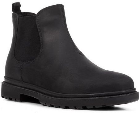 Geox - U Andalo - Enkellaarsjes - Zwart - Leer