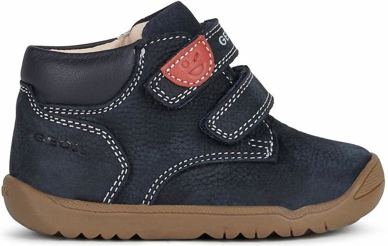 Leren sneakers met klittenband, eerste stapjes, Macchia GEOX. Leer materiaal. Maten 18. Blauw kleur