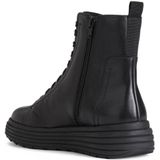 Geox - Phaolae - Enkellaarsjes - Zwart - Leer - Wol - Polyurethaan