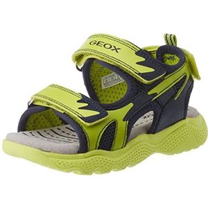 Geox SANDALEN J SANDAL SPLUSH BOY jongens Vlak,Navy Lime,24 EU