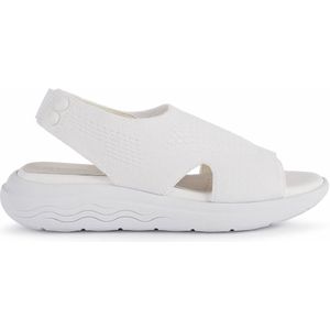 Geox, Schoenen, Dames, Wit, 40 EU, Witte platte sandalen voor vrouwen
