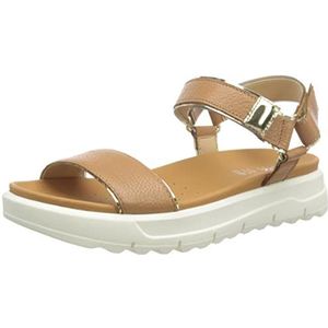 Geox, Schoenen, Dames, Bruin, 38 EU, Stijlvolle platte sandalen voor vrouwen