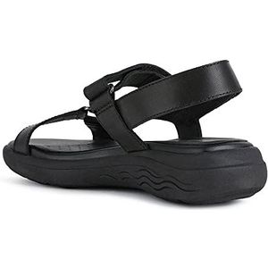 Geox, Schoenen, Dames, Zwart, 36 EU, Zwarte platte sandalen voor vrouwen