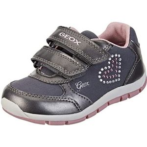 Geox Baby B Heira Girl Sneakers, Dk Grijs Dk Roze, 20 EU