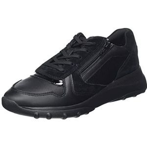 Geox D Alleniee Sneakers voor dames, zwart, 36 EU