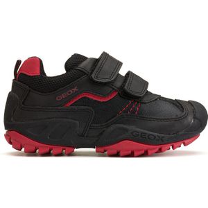 Geox Jongens J New Savage Boy Sneakers, zwart-rood, 36 EU