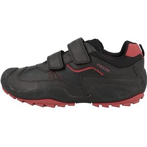 Geox J New Savage Boy A Sneakers voor jongens, Zwart Rood