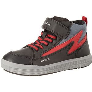 Geox Jongens J Arzach Boy Sneakers, zwart-rood, 24 EU