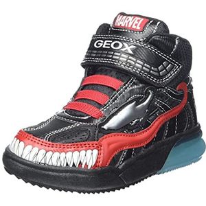 Geox J Grayjay Boy D Sneakers voor jongens, zwart rood, 29 EU, zwart-rood, 32 EU