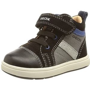 Geox B Biglia Boy A Baby jongens Eerste Stappen Hoge sneakers, Black Anthracite, 24 EU