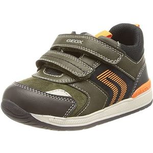 Geox Baby Jongens B Rishon Boy B First Walker Shoe, donkergroen en oranje, 20 EU, donkergroen en oranje