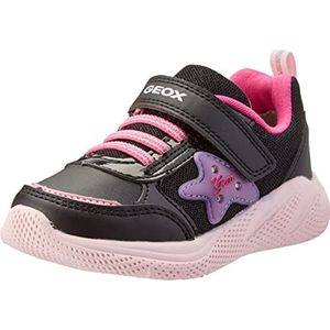 Geox Baby B SPRINTYE Girl D Sneakers voor meisjes, zwart/roze, 21 EU
